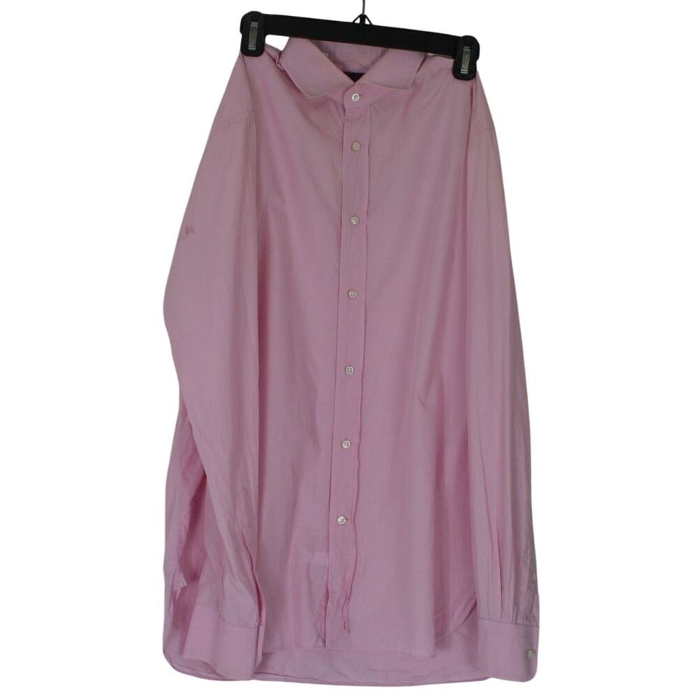 Ralph Lauren Purple Label Pink Tailored Fit Button Up Shirt Men 16 Made in Italy